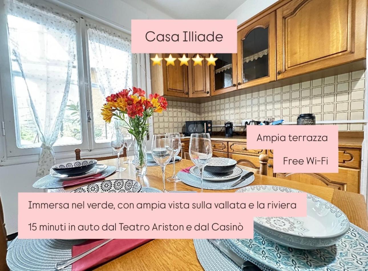 Sanremo Mare E Relax - Affittasi "Casa Illiade" Con Parcheggio Libero, Terrazza E Wi-Fiアパートメント エクステリア 写真